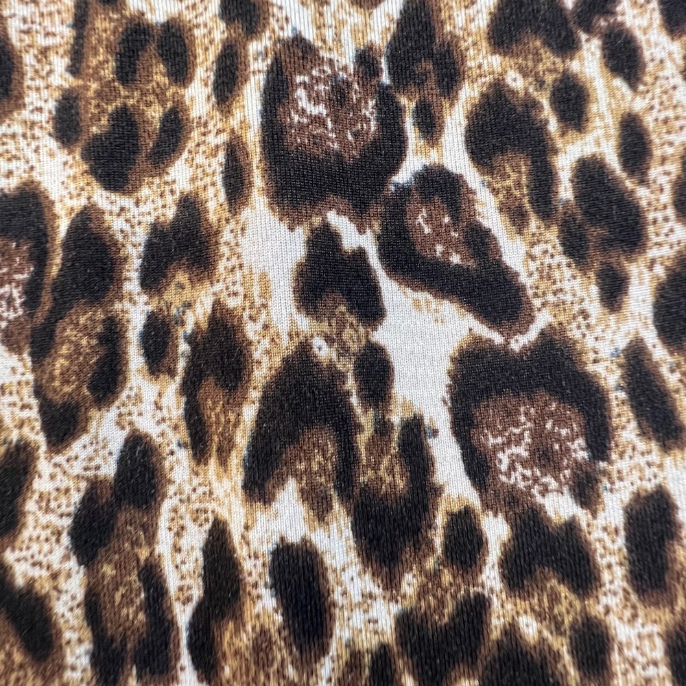 MONNURO Leopard Print Tunic Swing Top Dress 3X Short Sleeve A-Line Casual - Picture 2 of 8